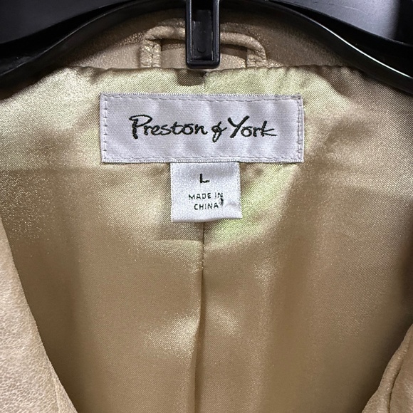 Preston & York, Leather Jackets, Gold metallic, Large, full zipper - Picture 2 of 5